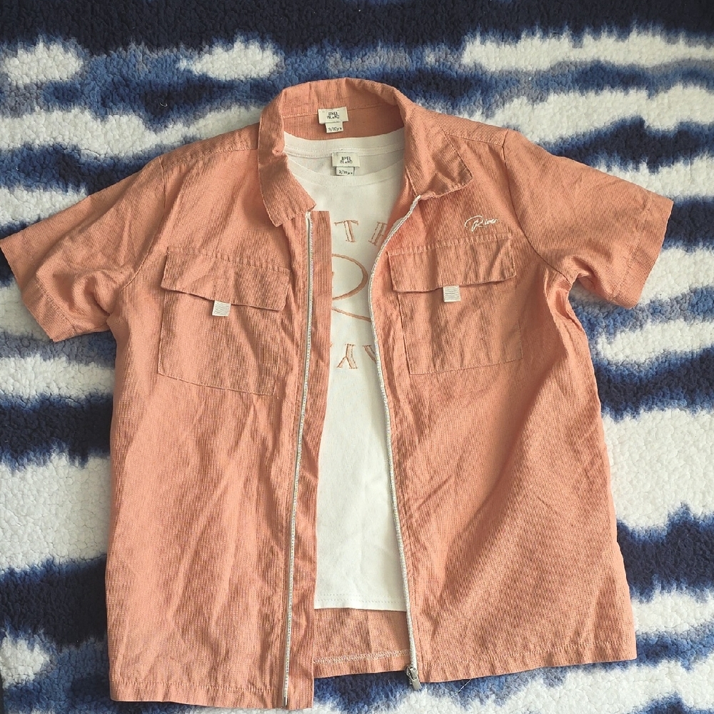 River Island Kids Peach Shirt Jacket Set